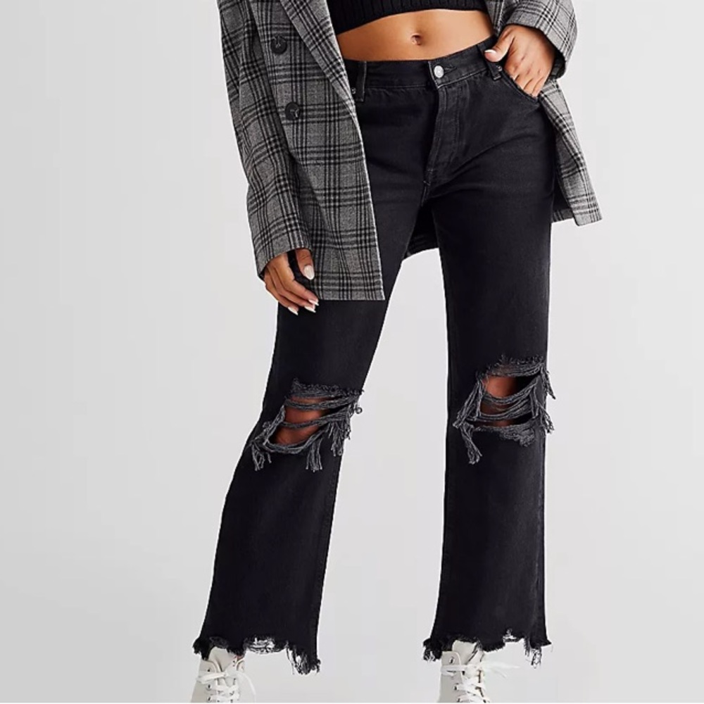 Free People Maggie Mid-Rise Straight-Leg Jeans